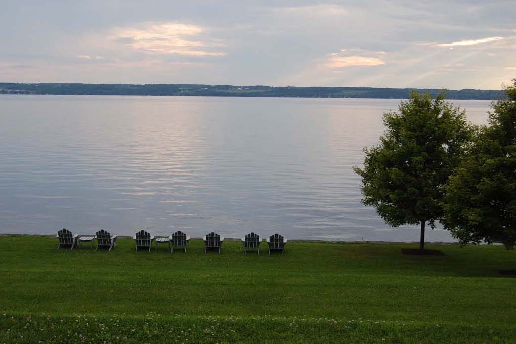 "Chairs on the lawn at the Finger Lakes, New York State"