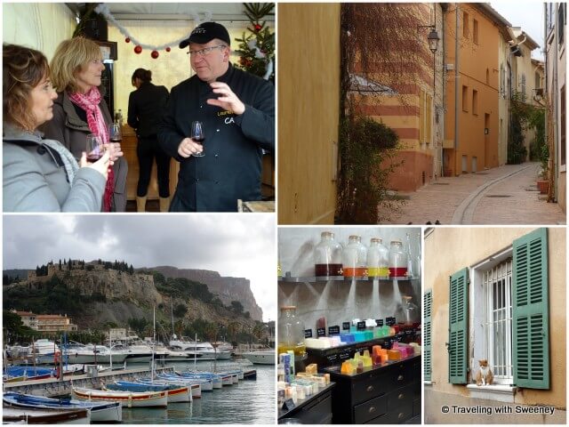 Vintner Laurent Jayne. scenes of Cassis, Musee l'Eau de Cassis, boats in the harbor, Cassis, highlights of Provence