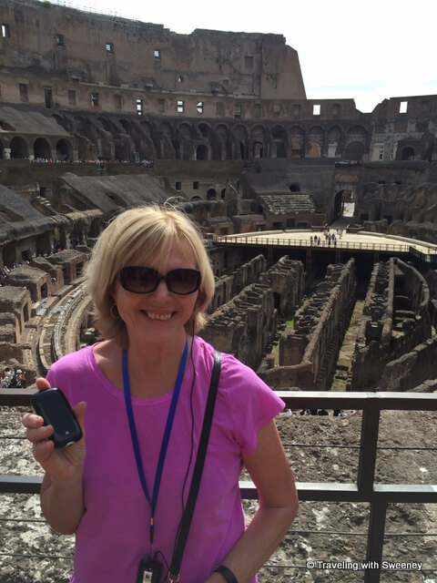 Using wifi in Rome to tweet to my followers from the Colosseum in Rome - staying connected with XCOM Global Mobile Wi-Fi