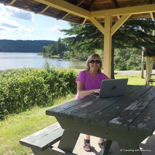 What an office! Staying social at beautiful Lac-Témiscouata in Quebec