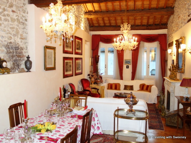 Palazzo Benassi apartment in Asolo dining and living area --- our EsteVillas accommodations in Asolo, Italy