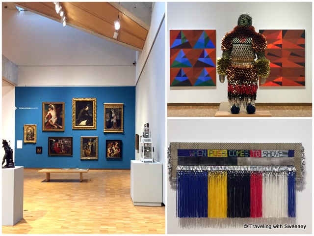 Inside the Haggerty Museum at Marquette University -permanent collection (left) and temporary exhibit (right)