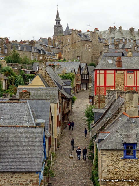 Strolling a cobbled street in Dinan, France