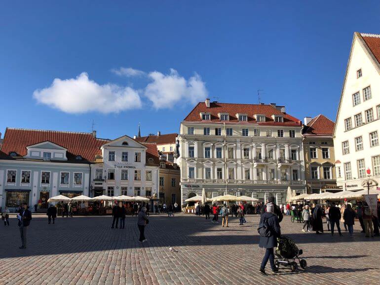 Raekoja plats (Town Hall Square) in Old Town of Tallinn, Estonia