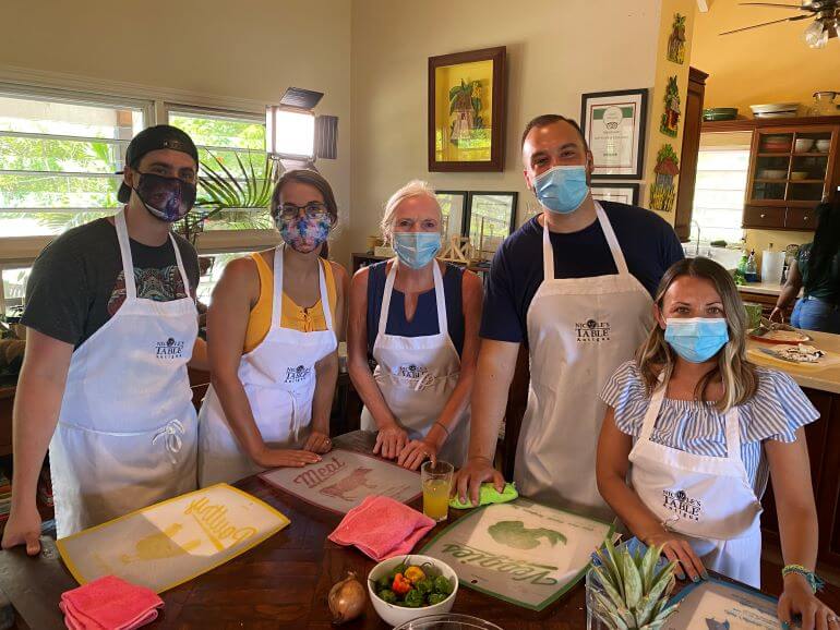 Caribbean chefs in training at Nicole's Table cooking class in Antigua