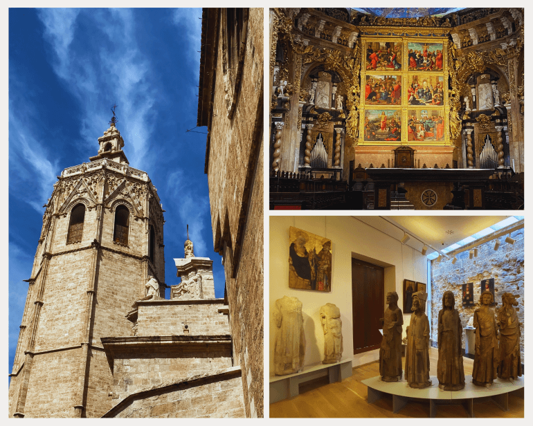 Valencia Cathedral exterior, altarpiece, and museum -- Valencia, Spain