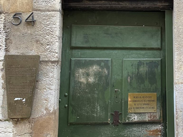 Doorway to a traboule in Lyon, France