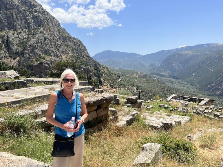 Catherine Sweeney at Delphi., Greece