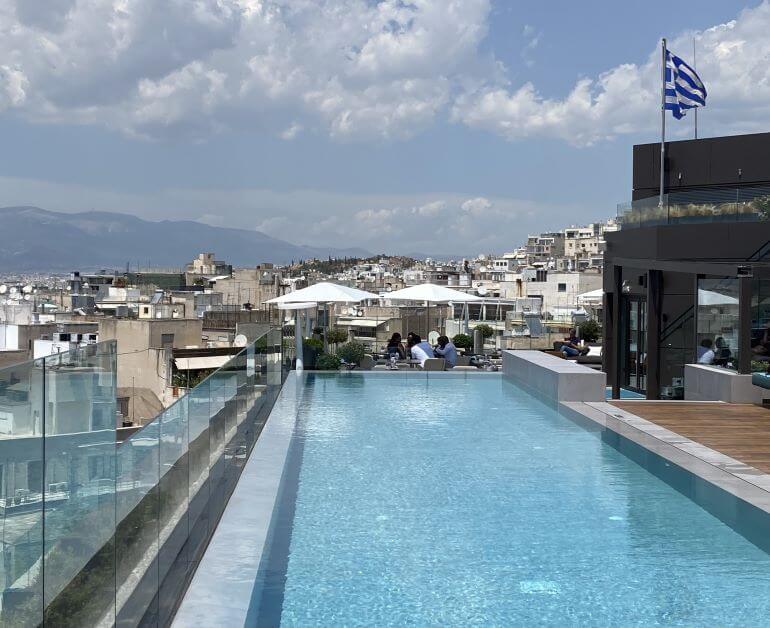 Rooftop pool of Athens Capital Center Hotel MGallery in Athens, Greece