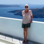 Catherine Sweeney in Santorini, Greece June 2022