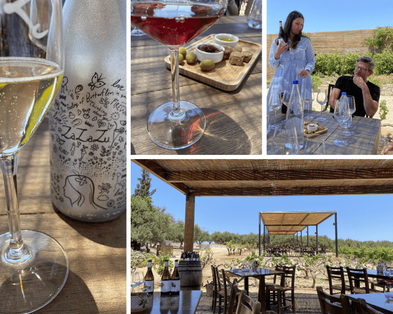An afternoon sampling wines of Lyrarykis Winery in Crete