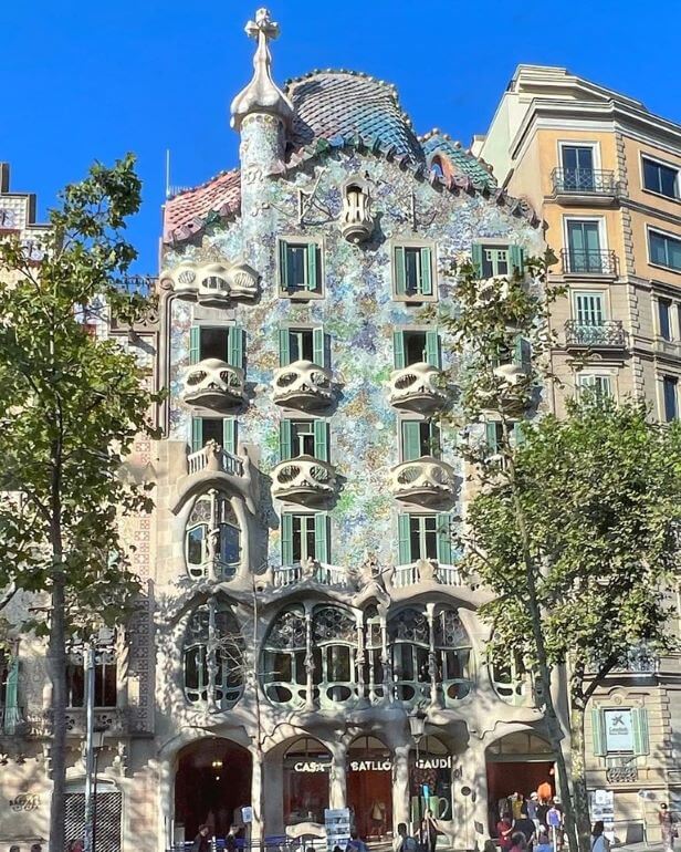 Gaudi architecture on the Block of Discord in Barcelona, Spain on a shore excursion with Viking on a Mediterranean Odyssey cruise
