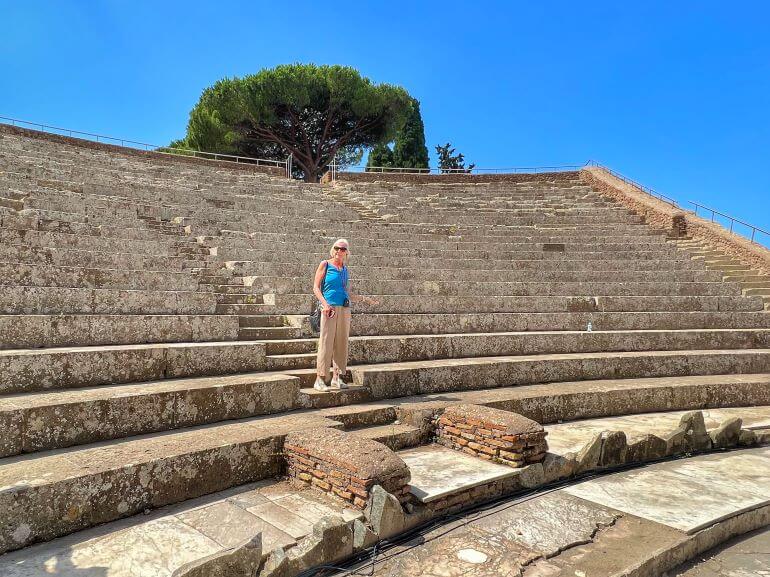 Theater of ancient Roman ruins at Ostia, Italy