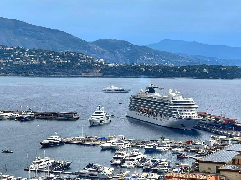 Viking Sea at port in Monaco on Mediterranean Odyssey cruise