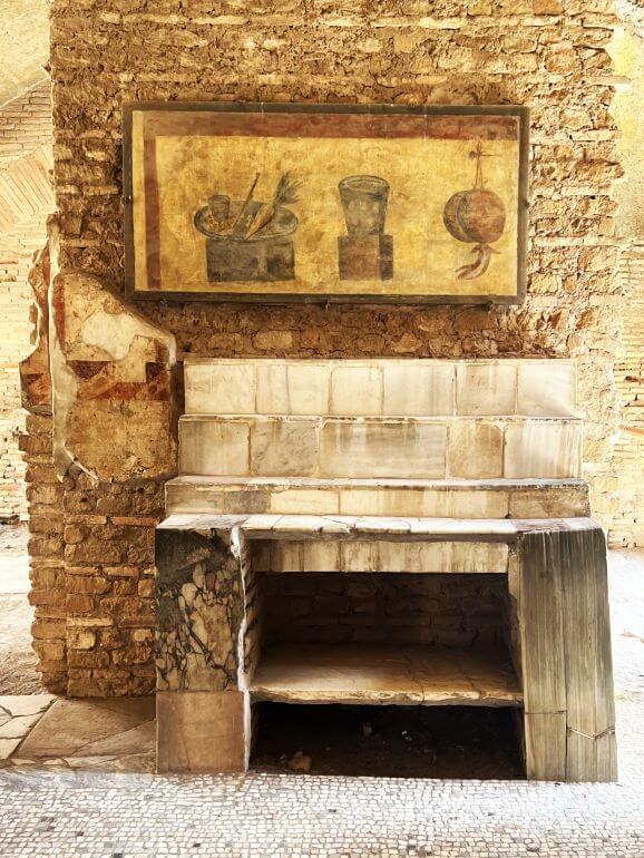 House of the Wine Bar (Caseggiato del Termopolio) at Ostia Roman ruins near Rome, Italy