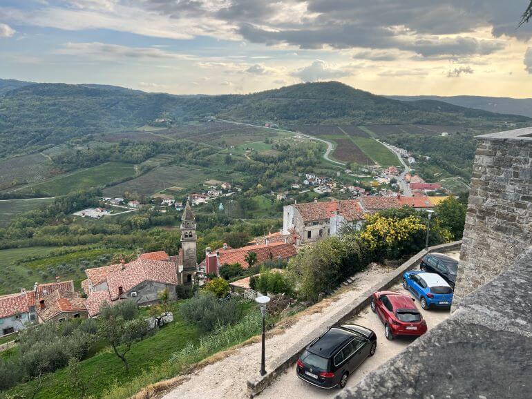 Motovun, Croatia from the top of the hill