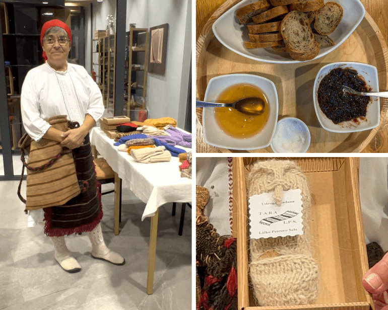Sonja Leka of Tara Association and local products and handicrafts in Licko Petrovo Selo, Croatia