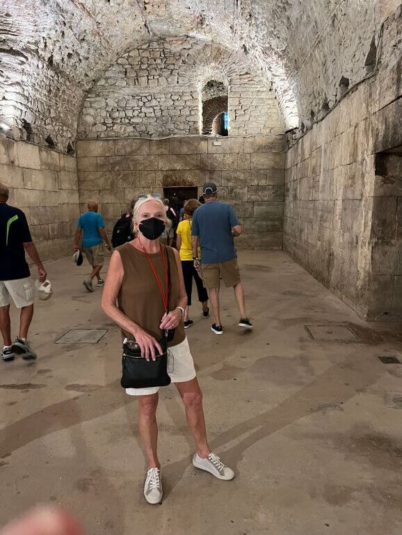 Catherine Sweeney in the cellars of the Diocletian Palace in Split, Croatia