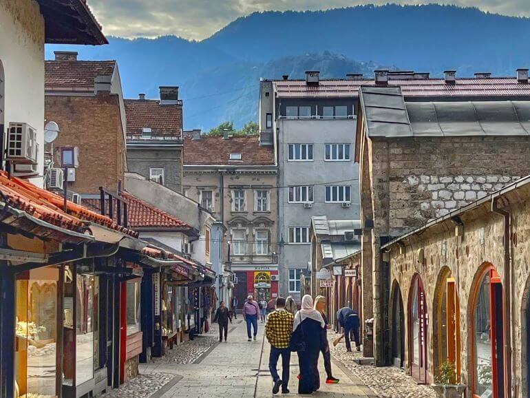 Shopping in the old city of Sarajevo, Bosnia