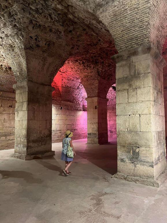 Cellars of the Diocletian Palace in Split, Croatia