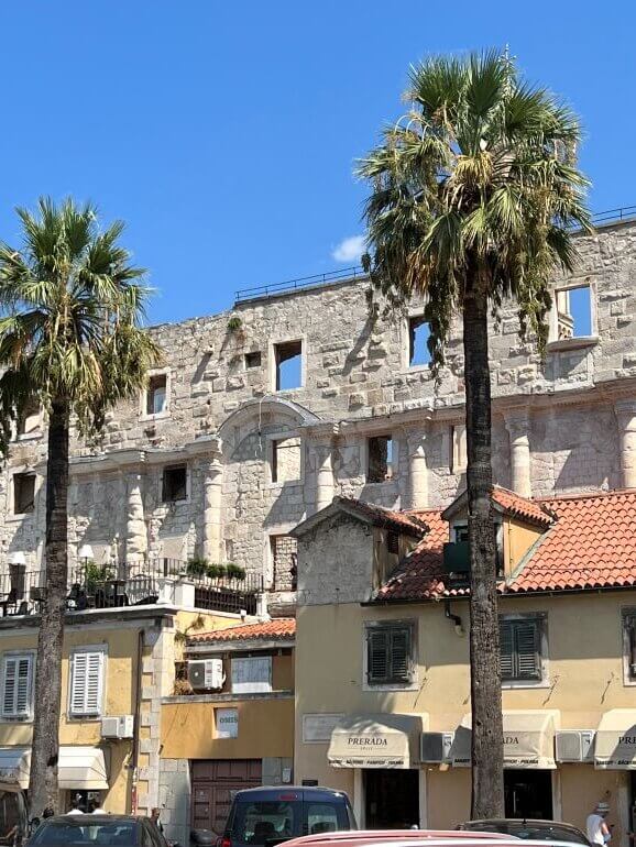 South wall of the Diocletian Palace in Split, Croatia