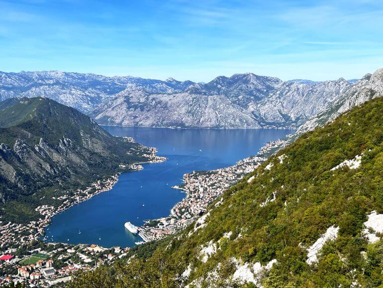 Bay of Kotor viewed from the mountains above the city -- Montenegro