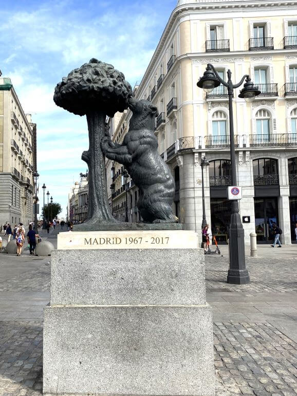 Statue of the Bear and the Strawberry Tree in Plaza Puerta del Sol in Madrid, Spain