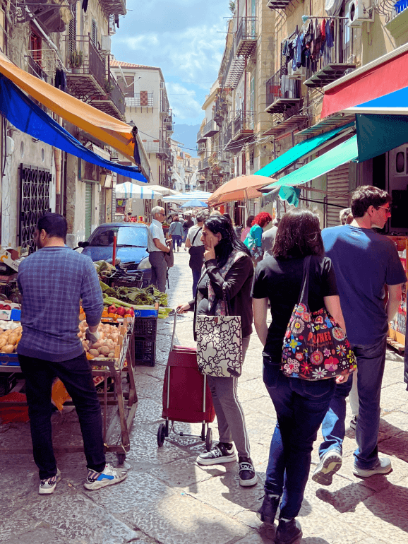 Palermo market street scene -- Sicily, Italy