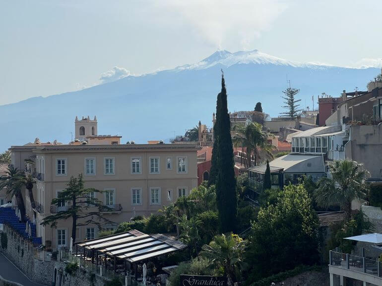 Mt. Etna from Taormina, Sicily, Italy