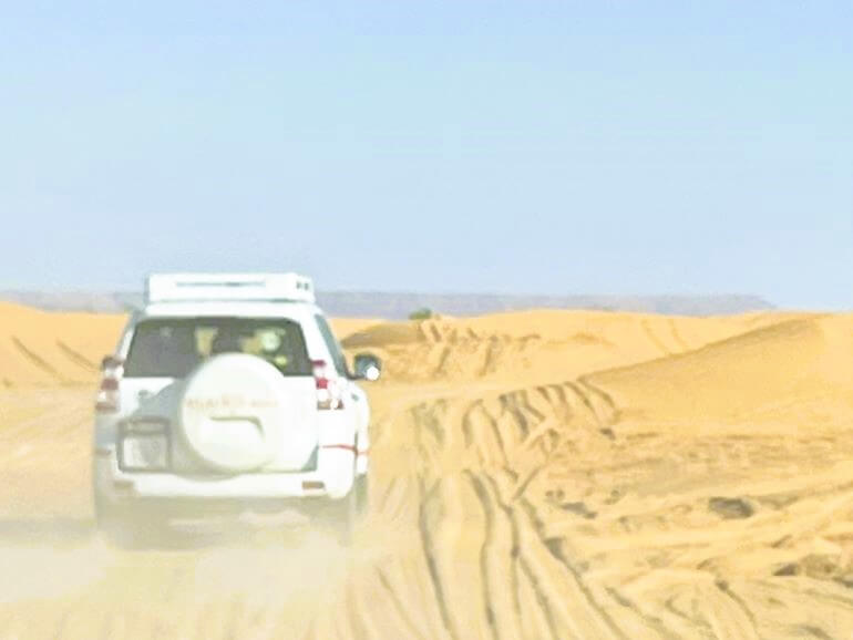 4x4 rides on the Sahara heading to a desert camp, Morocco