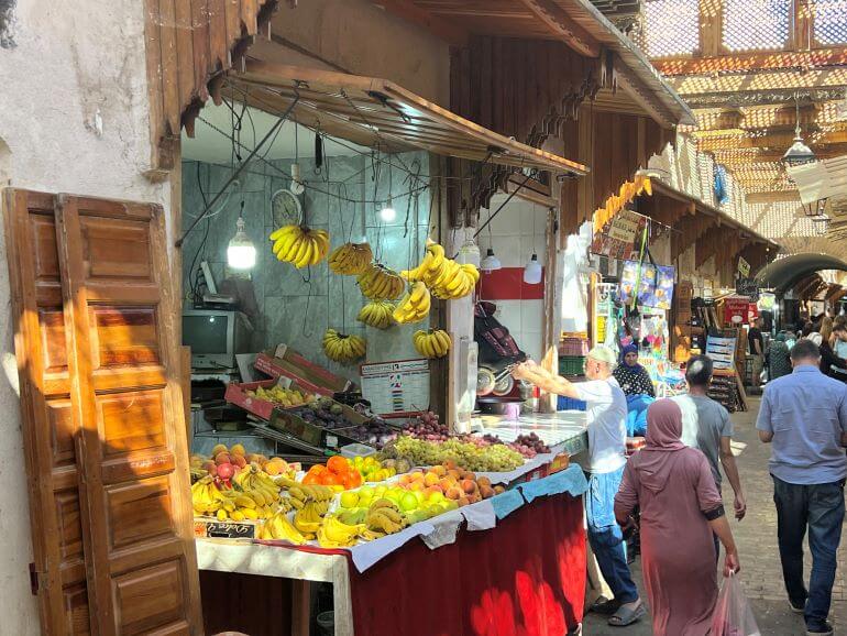 Fruits stand in the fest medina, Morocco