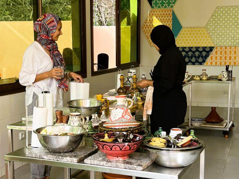 Cooking class at Amal Training Center in Marrakech, Morocco