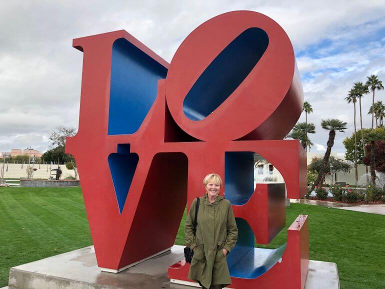 LOVE sculpture by Robert Indiana at Civic Center Mall in Scottsdale, Arizona
