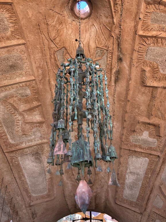 Soleri's Cosanti in Paradise Valley, Arizona -- one of the large bell creations by Cosanti's artists