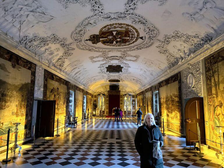 The Great Hall of Rosenborg Castle in Copenhagen, Denmark