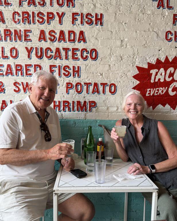 Traveling with Sweeney at Mundialito Mexican restaurant on a West Loop food tour, Chicago, Illinois
