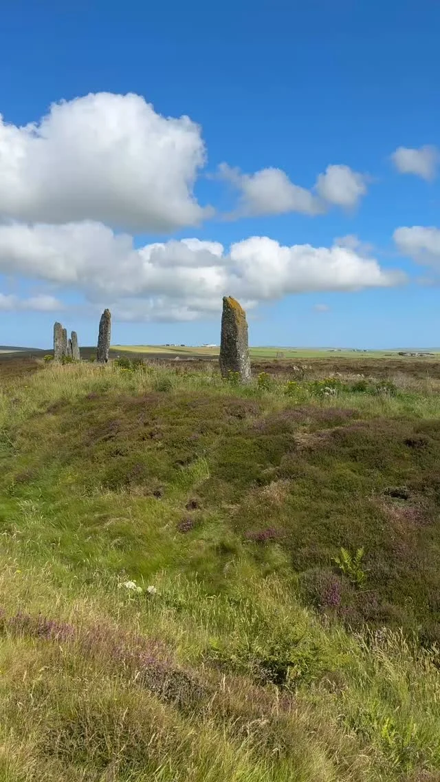 The fascinating ancient stones of the Ring of Brodgar in the Orkney Islands of Scotland — they’re older than Stonehenge! Gorgeous day to see them on our @vikingcruises #myvikingstory #cruisetravel #britishisles #travelgram #travelblogger #shoreexcursion #orkneyislands #scotland #ringofbrodgar #unesco #vikingcruises